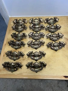 lot of 16 KBC BRASS eagle & stars DRAWER HANDLES brass bail pulls 2.5” - Picture 1 of 4