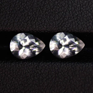 1.55Ct IF [2Pcs Pair] Tremendous Pear 8.1 x 6.3 MM White 100% Natural PETALITE - Picture 1 of 5