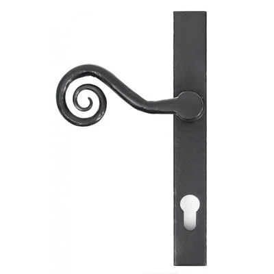 Slim Satin Black Monkey Tail Espagnolette Lever Handle - Left Hand - Image 1 of 4