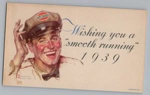 Amoco Benzin Gas Jockey Begleiter Norman Rockwell Werbe Postkarte 1939 - Bild 1 von 2