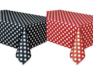 2  Minnie Polka Dot Table Covers Party Red & Black Plastic Table photo drop