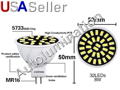 Led MR16 8w 110vac 120vac 110 120 volt Light Bulb Dimmable Cool or Warm White - Image 1 of 2