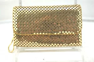 Vintage Whiting Davis Gold Mesh Keychain Keyholder in BOX - Picture 1 of 5