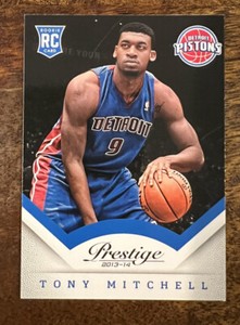 2013-14 Panini Prestige Tony Mitchell Rookie Detroit Pistons #196