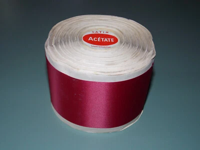 25 MÈTRES DE RUBAN ANCIEN EN SATIN EN ROULEAU-ANCIENT RIBBON-60 MM DE LARGE-N°10 - Photo 1/4