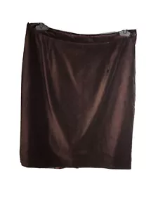 Joan Rivers Women Skirt Velvet Brown Pencil Midi Elastic Waist Stretch Large - Picture 1 of 8