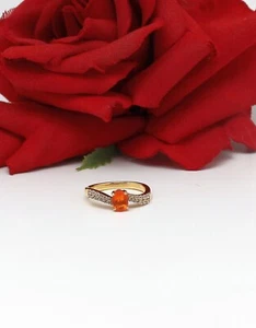 Sterling Silver NWOT JTV Fire Opal Ring Size 8 2.78g CAT RESCUE - Picture 1 of 2