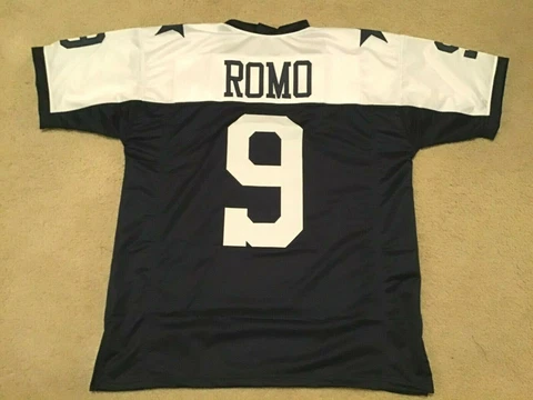 UNSIGNED CUSTOM Sewn Stitched Tony Romo Thanksgiving Jersey - M, L, XL, 2XL Cover