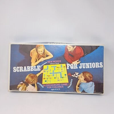 Scrabble For Junior Crossword Game  1968 Vintage Age 6 to 12  - Image 1 of 4