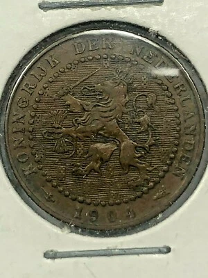 1904 Netherlands 1 Cent Foreign Coin #178 - Image 1 of 2