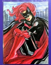 Batwoman Batman Sketch Card DC PSC by Cassandra James Lovell
