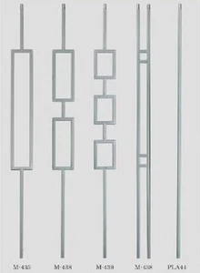 Satin Black Liberty Series Squares Wrought Iron Balusters - Picture 1 of 14