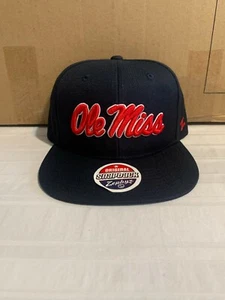 Ole Miss Rebels NCAA Zephyr One Size Snapback Blue Hat Brand New - Picture 1 of 5