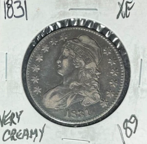1831 CAPPED BUST SILVER HALF DOLLAR~ XF VERY CREAMY ~NICE COIN~ - Picture 1 of 2