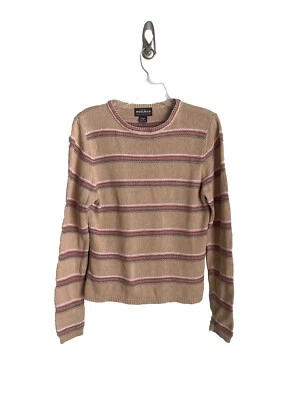 Suéter Woolrich Caqui Bordado Rayas Mezcla Algodón Manga Larga Mujer Mediano Foto 1 de 4