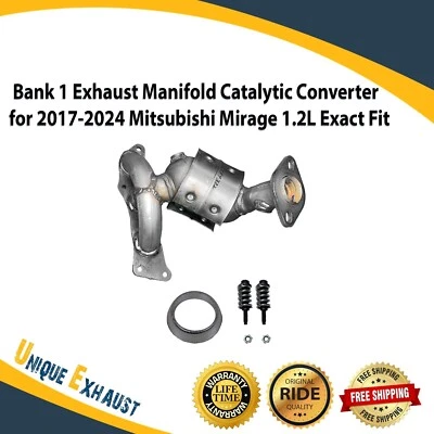 Banco 1 coletor de escape conversor catalítico para 2017-2024 Mitsubishi Mirage 1.2L - Imagem 1 de 4