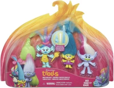 Licensed DREAMWORKS Trolls: WILD HAIR PACK Guy Diamond Smidge Harper & Fuzzbert - Image 1 of 3
