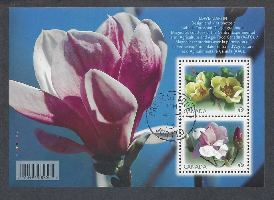 2013 Magnolias Flowers Souvenir Sheet CDS Cancel USED - Image 1 of 1