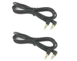 2 cables of 3.5mm male to male Auxiliary audio Cable Right Angle 90 degrees - Picture 1 of 1