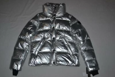 AUTÉNTICO SAM. CHAQUETA ACOLCHADA DE PLUMÓN ISABEL NUEVA YORK PLATEADA TODAS LAS TALLAS NUEVA Foto 1 de 4