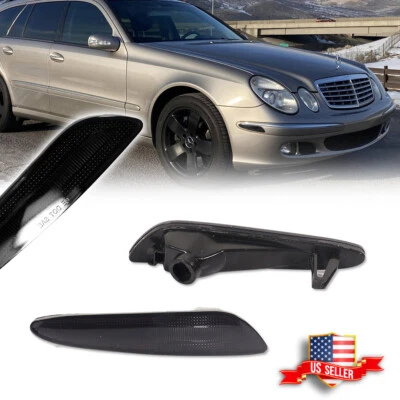 Luces de señalización laterales de parachoques delantero con lente ahumada para Mercedes W211 Clase E 2003-2006 Foto 1 de 4