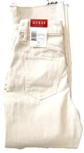 GUESS Los Angeles Damen Zip Jeans Größe 25 Farbe Mountain White Neu mit Etikett - Bild 1 von 13
