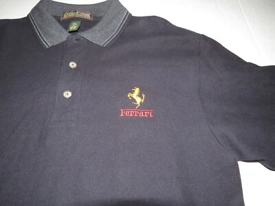 Camisa Polo Vintage Cross Creek Ferrari Bordada Talla Mediana Lujo Coche Caballo Foto 1 de 4