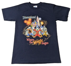 VTG DISNEYLAND RESORT WHERE THE MAGIC BEGAN Men Small Blue T-Shirt Made USA EUC - Picture 1 of 12