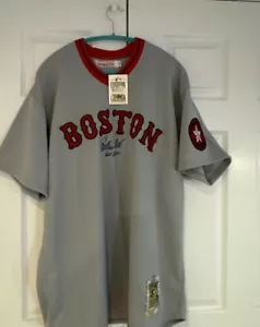 Carlton Fisk signed 1975 Red Sox Mitchell & Ness jersey HOF 2000 /27 JSA COA - Picture 1 of 8