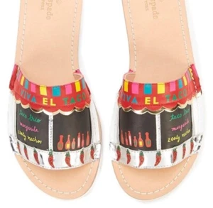 Kate Spade New York VIVA EL TACO TRUCK Slides Size 7 NIB Rare! - Picture 1 of 8