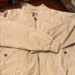 Orvis hellbraune Windbreaker Jacke Nylon Baumwollmischung Stehkragen Reißverschluss Gr. XL - Bild 1 von 8