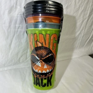 Zak Nightmare Before Christmas 4-Pack Tumblers with Lid & Straws 25oz.  BPA Free - Picture 1 of 7