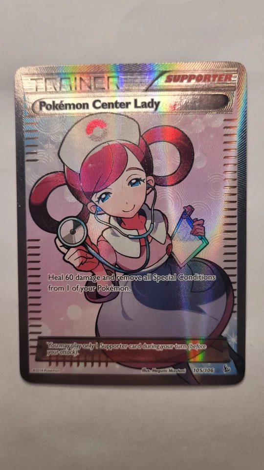 Pokemon Center Lady (105 Full Art) 105/106 Flashfire Holo - Image 1 of 2