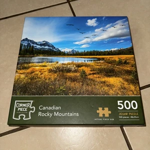 Corner Piece - "CANADIAN ROCKY MOUNTAINS" 500 Piece Jigsaw Puzzle, 48cm x 35cm. - Picture 1 of 7