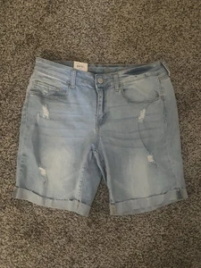 Neu mit Etikett So Jeans Shorts 15 Jugendliche hellblau Stretch Denim geritzte unversäuberte Kante Manschette - Bild 1 von 6