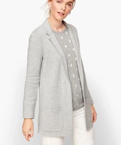 TALBOTS plus maglione blazer aperto grigio taglia 1X taglie forti maglia donna - Foto 1 di 7