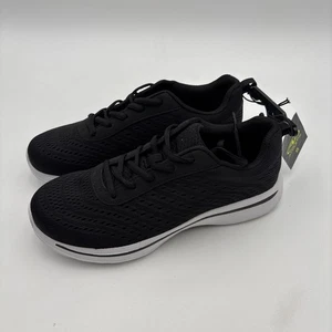 Sneaker Athletic Works donna 9 comode supporto arco plantare memory stringate nere nuove con etichetta - Foto 1 di 7