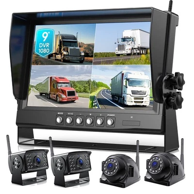 9" Digital Wireless Monitor DVR 1080P Backup Camera for TRUCK 360 View Reverse - Image 1 of 4