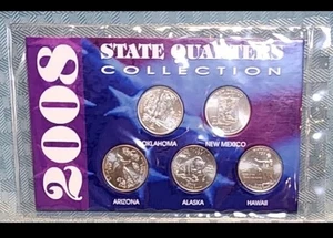 2008 State Quarter Collection Denver 5 Coin Collection In Sleeve Uncirculated - Picture 1 of 9