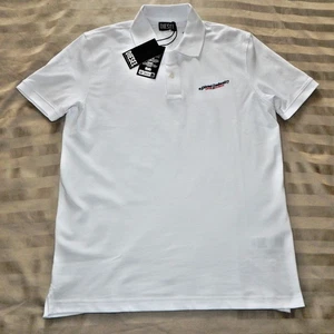 Neu mit Etikett Premium DIESEL T-SMITH-IND Baumwoll-Poloshirt für Herren WEISS Größe Large - Bild 1 von 6