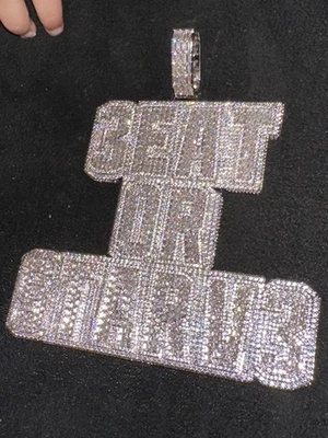 Colgante Comer o morir de hambre Vvs Moissonite Diamantes Pasa Diamante Probador Baguettes Foto 1 de 4