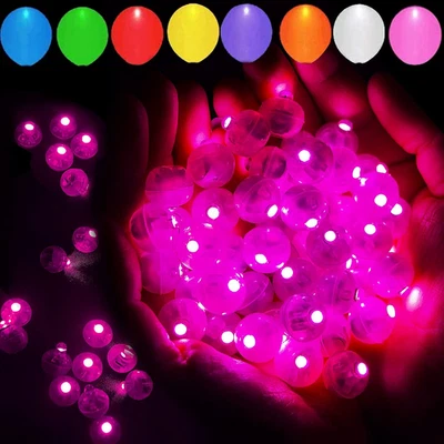 100 Piezas Luces LED Globo Multicolor, Color Arco Iris Redondo Flash LED Mini Bola  Foto 1 de 4