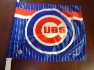 Chicago Cubs Dual Sided Car Flag In Traditional Colors & MLB Licensed Logo NWT - Picture 1 of 7