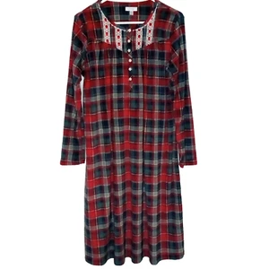 Secret Treasures Kariertes Winter Nachthemd Damen Gr. M Grün Rot Weihnachten Klassiker - Bild 1 von 11