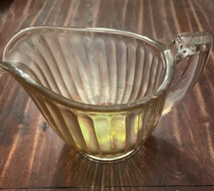 Vintage Imperial Ribbed Marigold Carnival Glass Creamer Pitcher; 3.25”x 3.75” - Picture 1 of 7