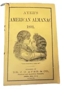 Almanacco americano vintage Ayer's 1891 ciliegia pettorale ciarlatano medicina - Foto 1 di 6