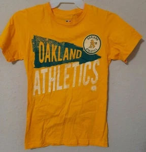 Oakland A's Shirt Men's Small Yellow S/S Ring Spun Soft MLB Tshirt-NEW, w/o tag  - Picture 1 of 3