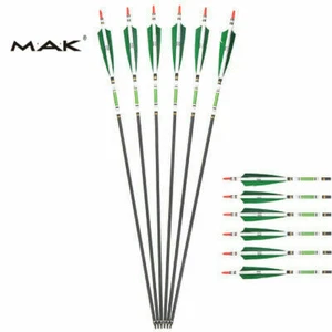 6/12pcs Archery Hunting Arrows True Turkey Feather Sp500 Carbon Shaft Target Bow - Picture 1 of 11