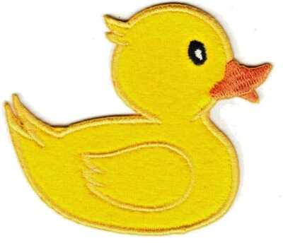 RUBBER DUCKY Iron On Patch Children Babies Toys Ducks - Image 1 of 2