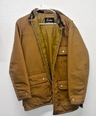 Vintage Sears Sportswear Coat 40REG 70s Hunting Talon Zip Brown Zip - Image 1 of 4